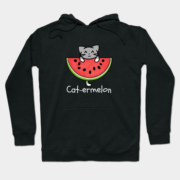 Cute Cat-ermelon (Cat Watermelon) Summer Fruit Hoodie by Cheesy Pet Designs